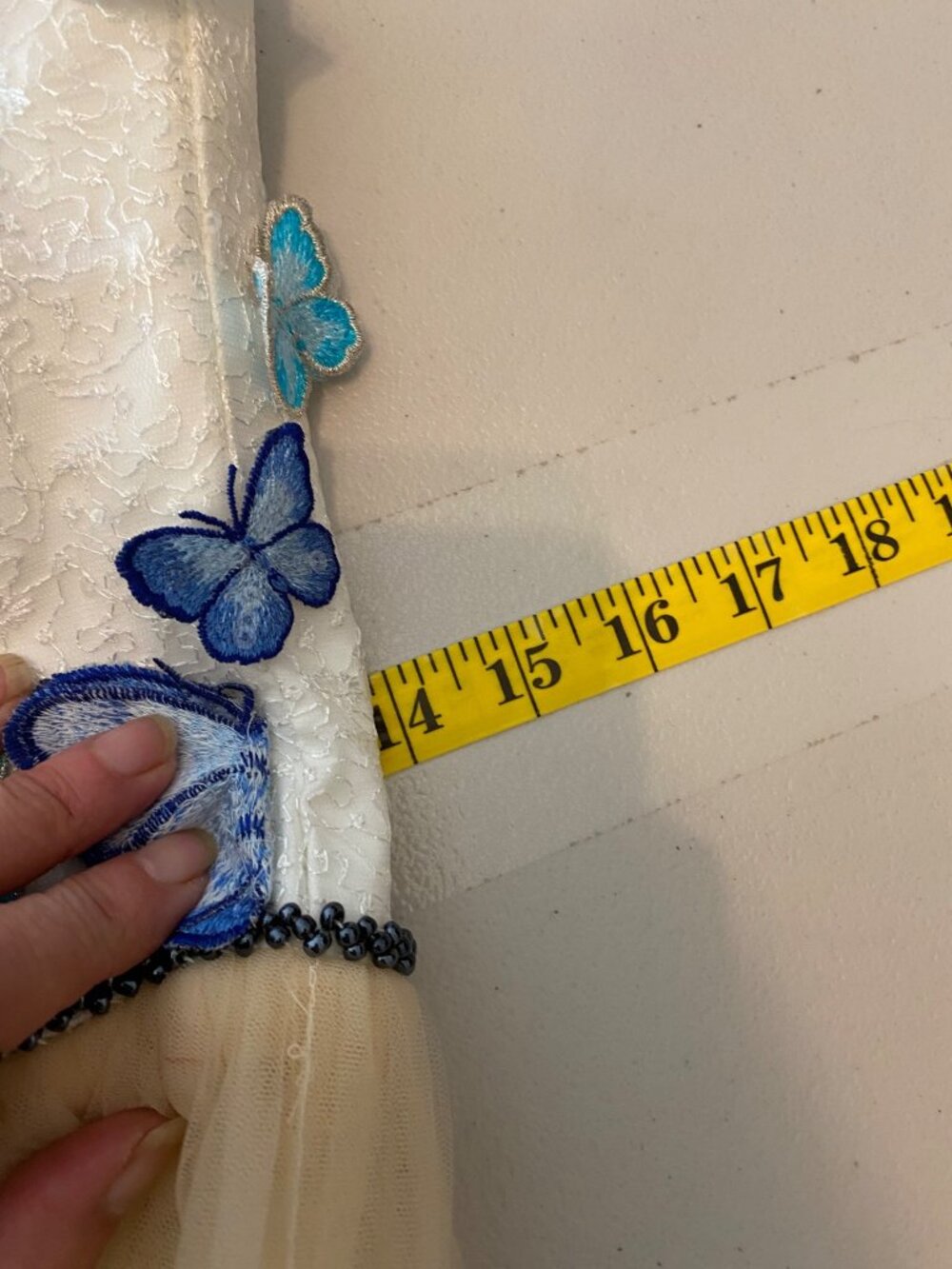 Butterfly Embroidered Tulle Dress Multicolor 3D Appliqué Sleeveless Size 4 - Picture 7 of 8